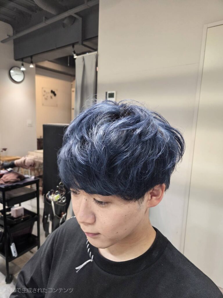 ワンブリーチで作るネイビーカラー!