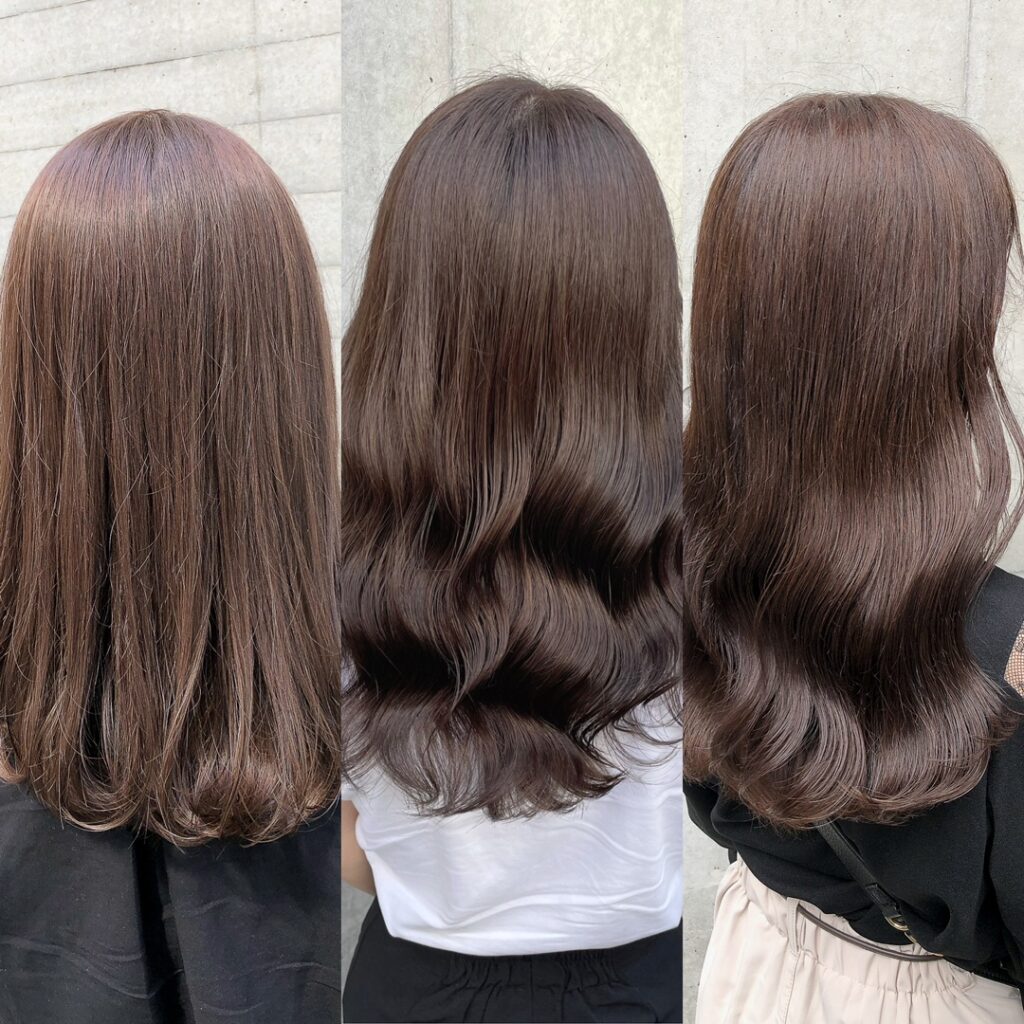 ブラウン系のヘアカラーも人気です