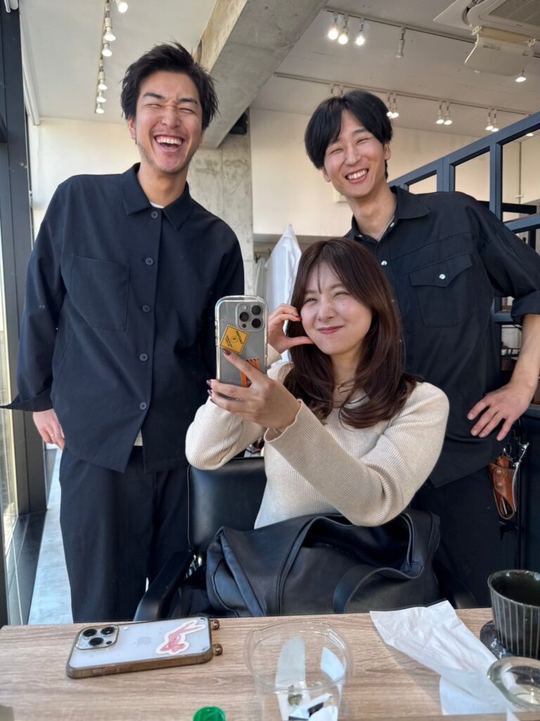 朝からヘアスタイル撮影