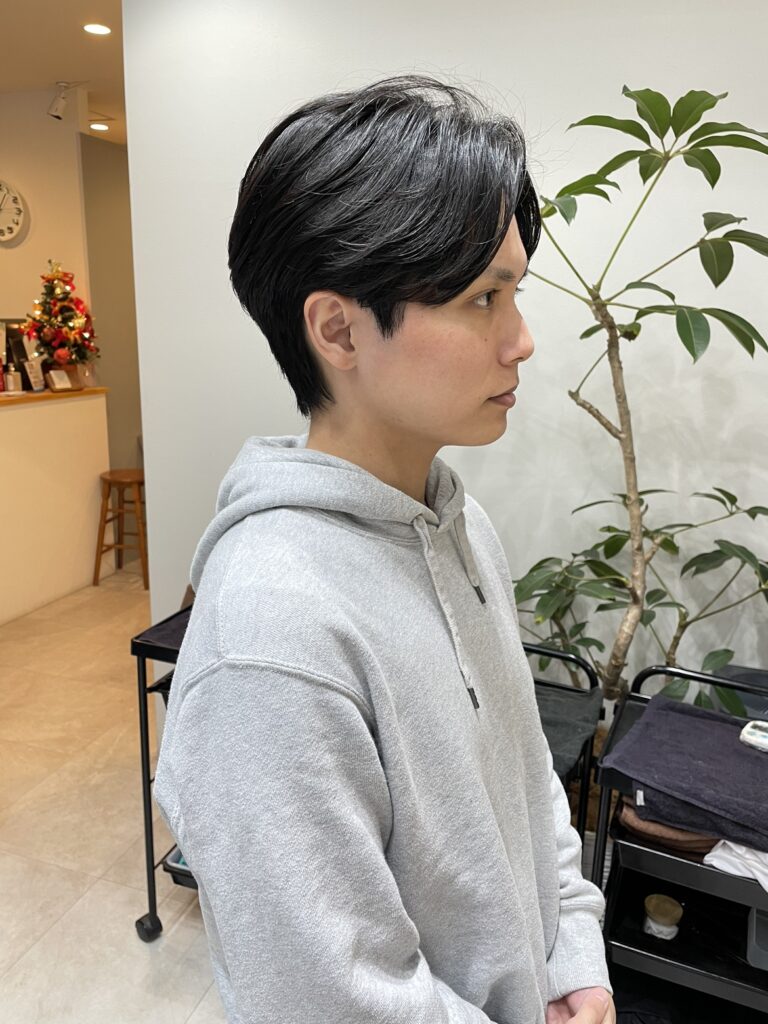 メンズのセンターパート