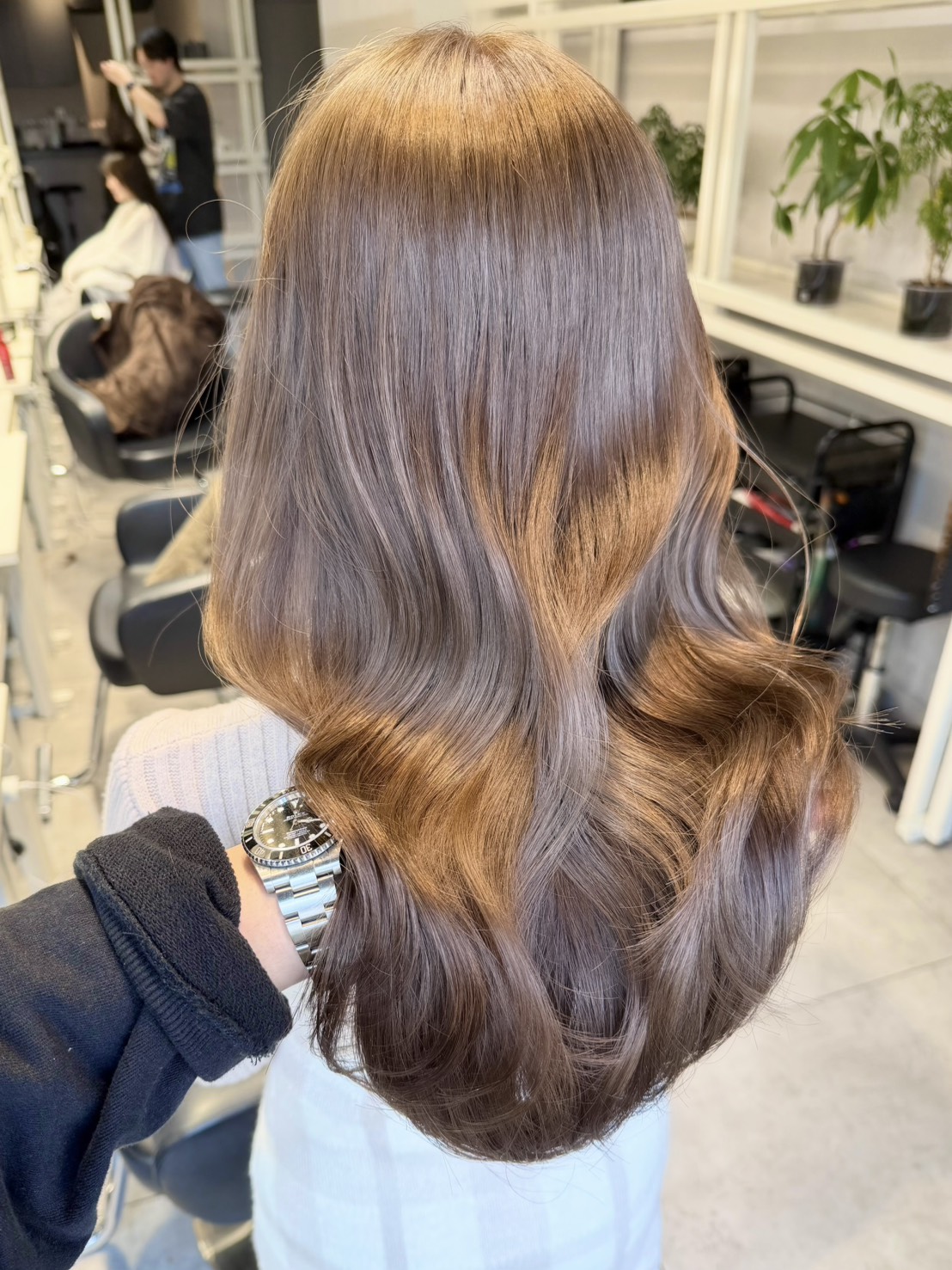 室内では上品に、 自然光では透けるような質感に