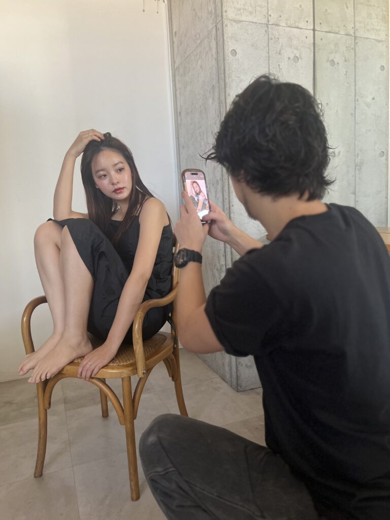 代表の撮影に…