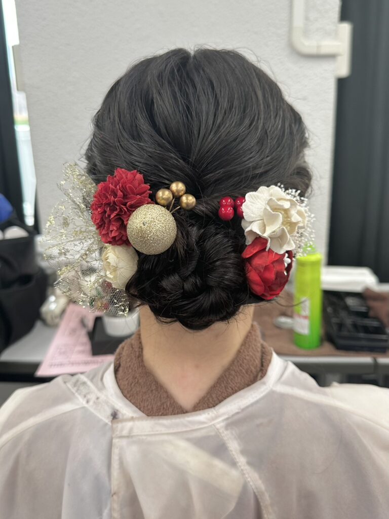 大学の卒業式の出張ヘアセット