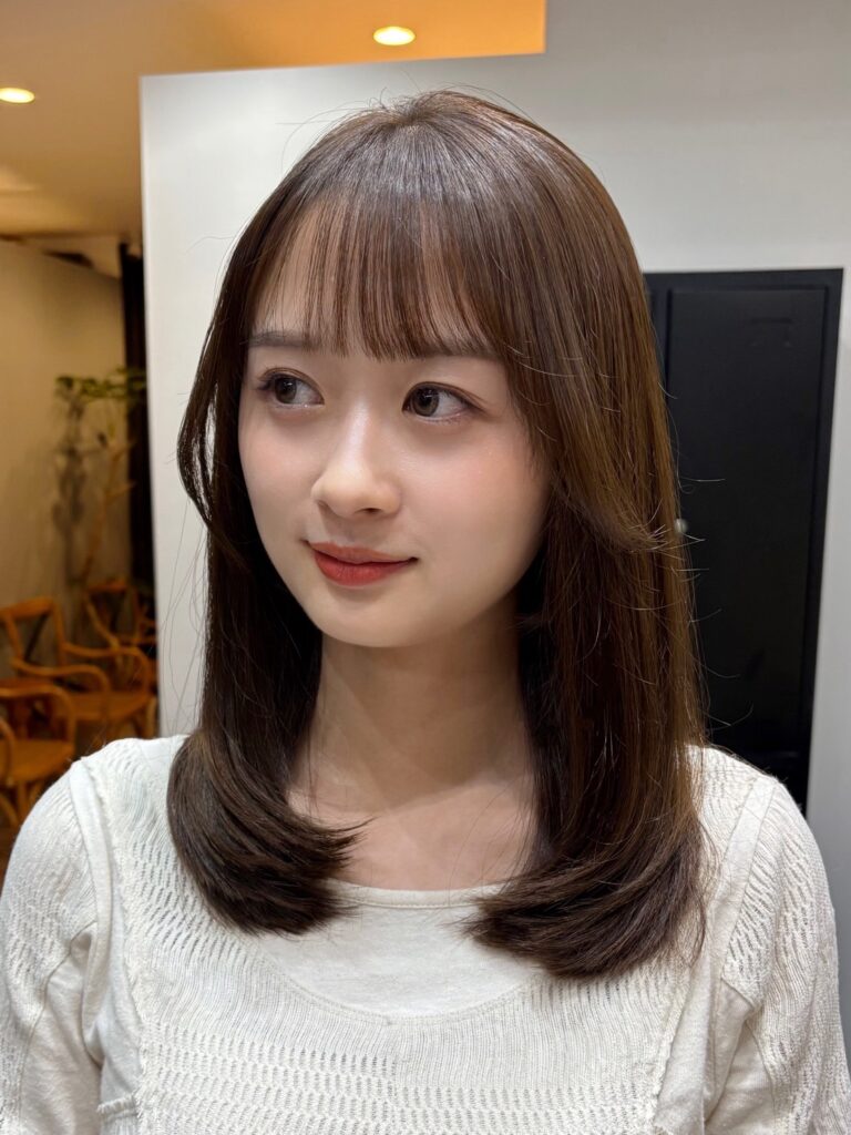 オリーブベージュ!ワンカールで可愛く!