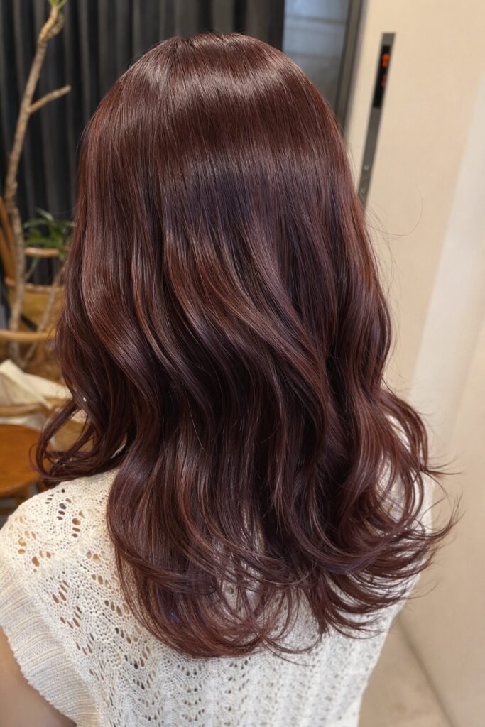 ボルドー系カラーでツヤ感アップ